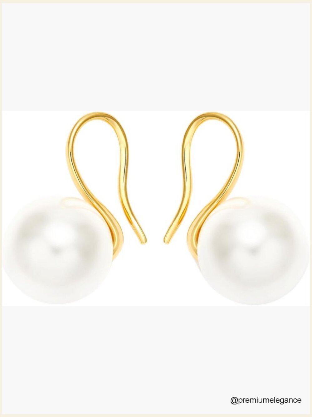 Huggie Hoop Pearl Earrings Leverback Dangle Drop